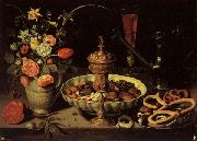 PEETERS, Clara Still life with Vase,jug,and Platter of Dried Fruit oil